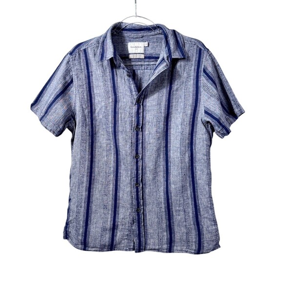 Goodfellow & Co. Other - Goodfellow & Co Northward Linen Cotton Shirt Men's Size M Blue Striped